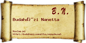 Budaházi Nanetta névjegykártya